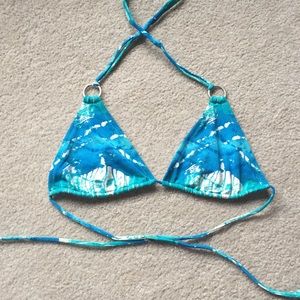 Blue and White tie dye bikini